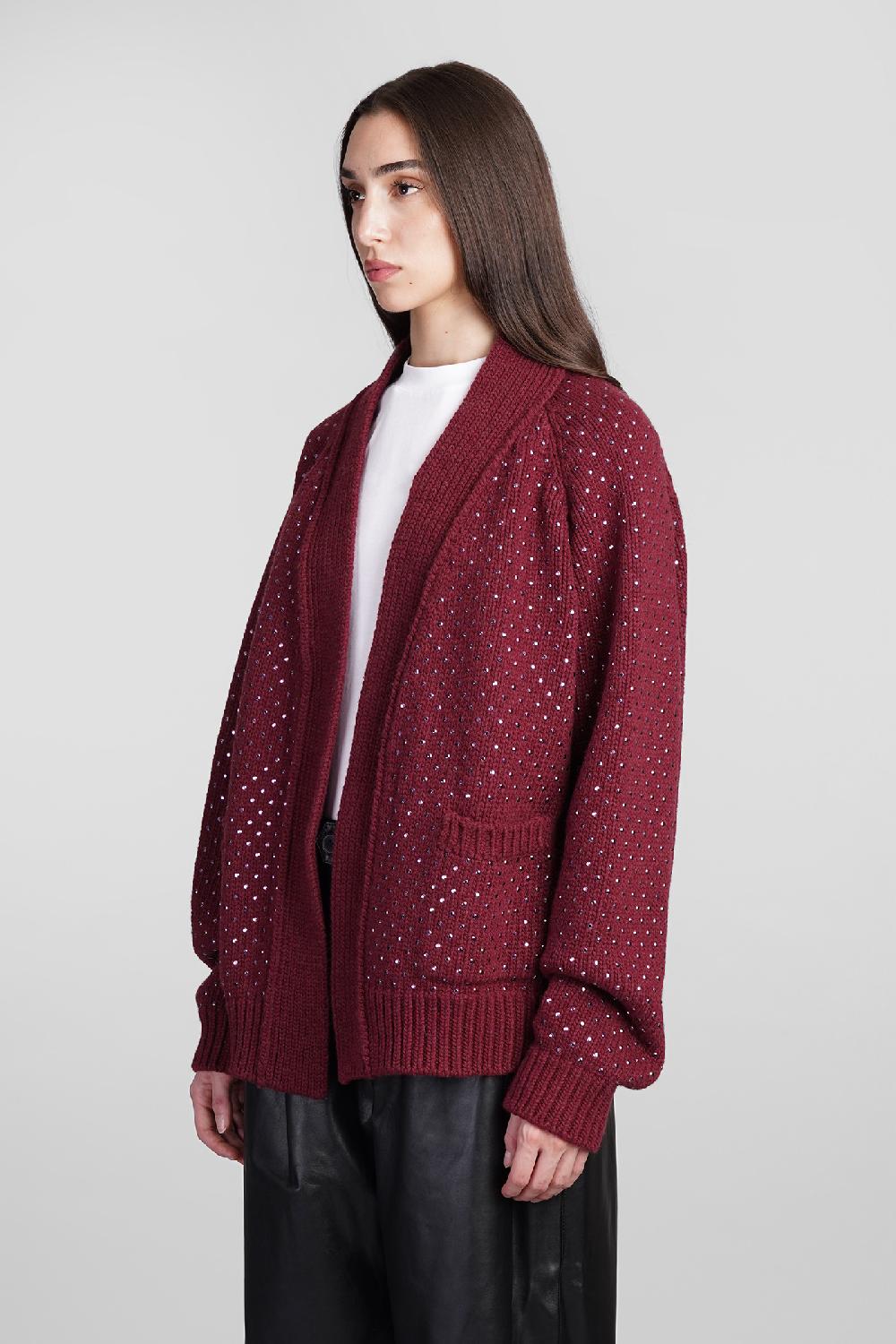 Deliberti Laneus Cardigan in lana bordeaux cod. 409124 - Deliberti The Luxury Shopping Spedizione Gratuita