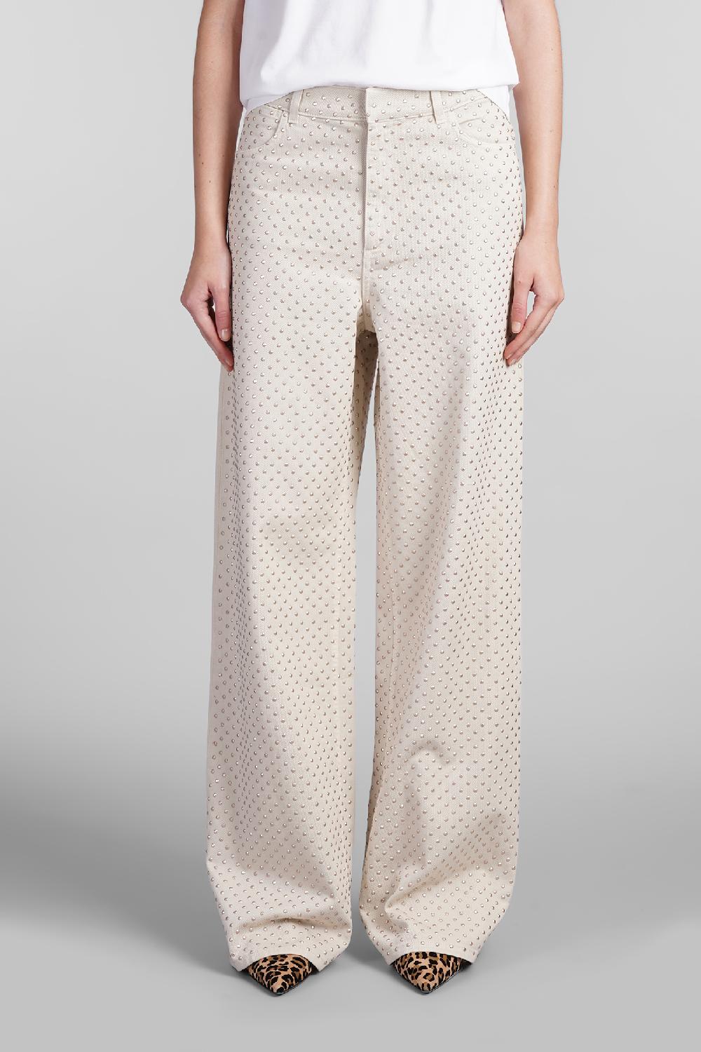 Deliberti Laneus Jeans in cotone beige cod. 402688 - Deliberti The Luxury Shopping Pezzi Unici