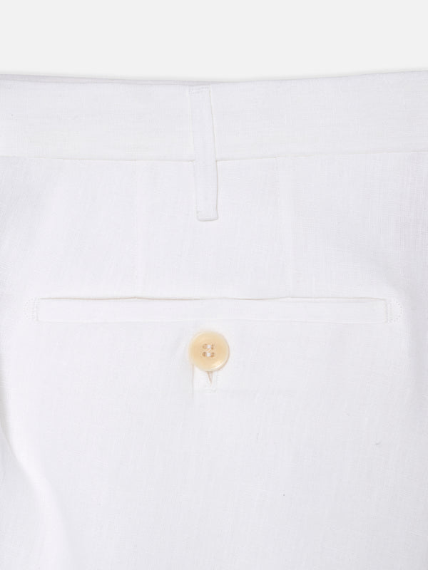 Rota Summer White pair of regular fit linen trousers Economico