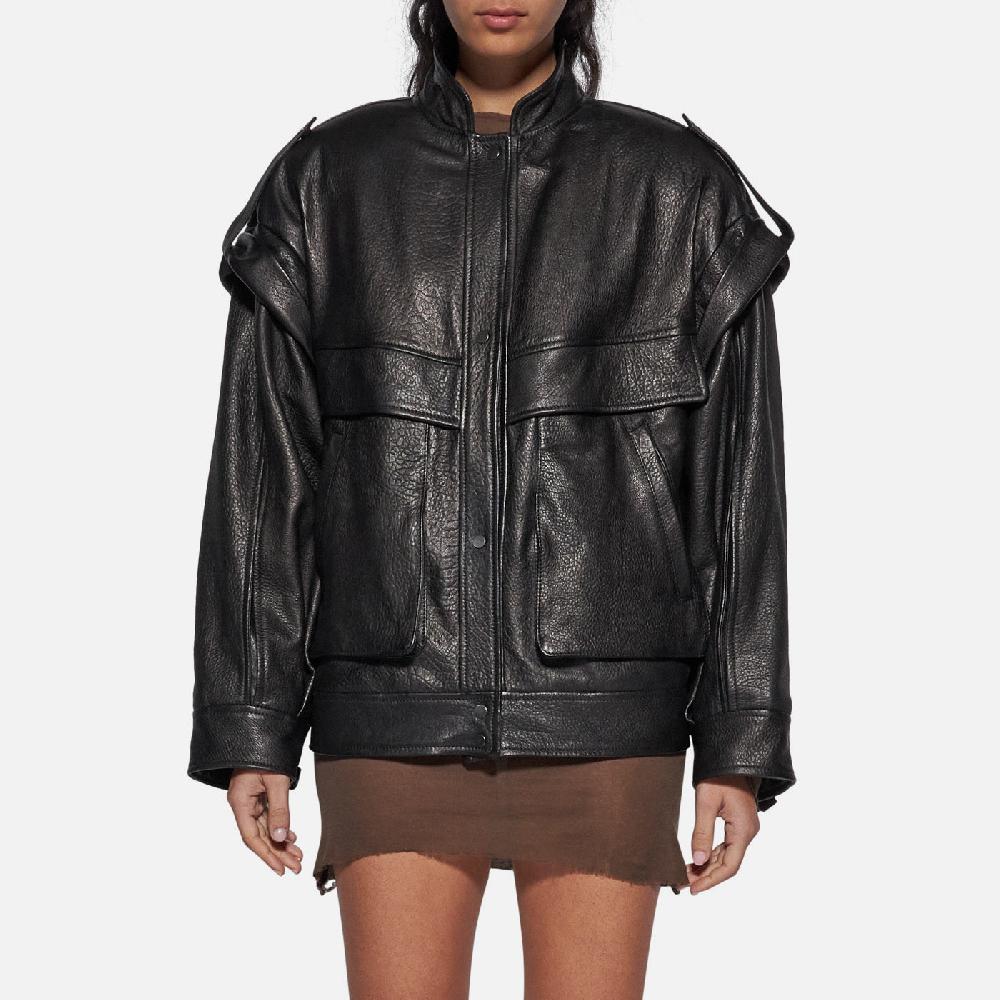 Salvatore Santoro GIACCA IN PELLE - BLACK Consegna Veloce