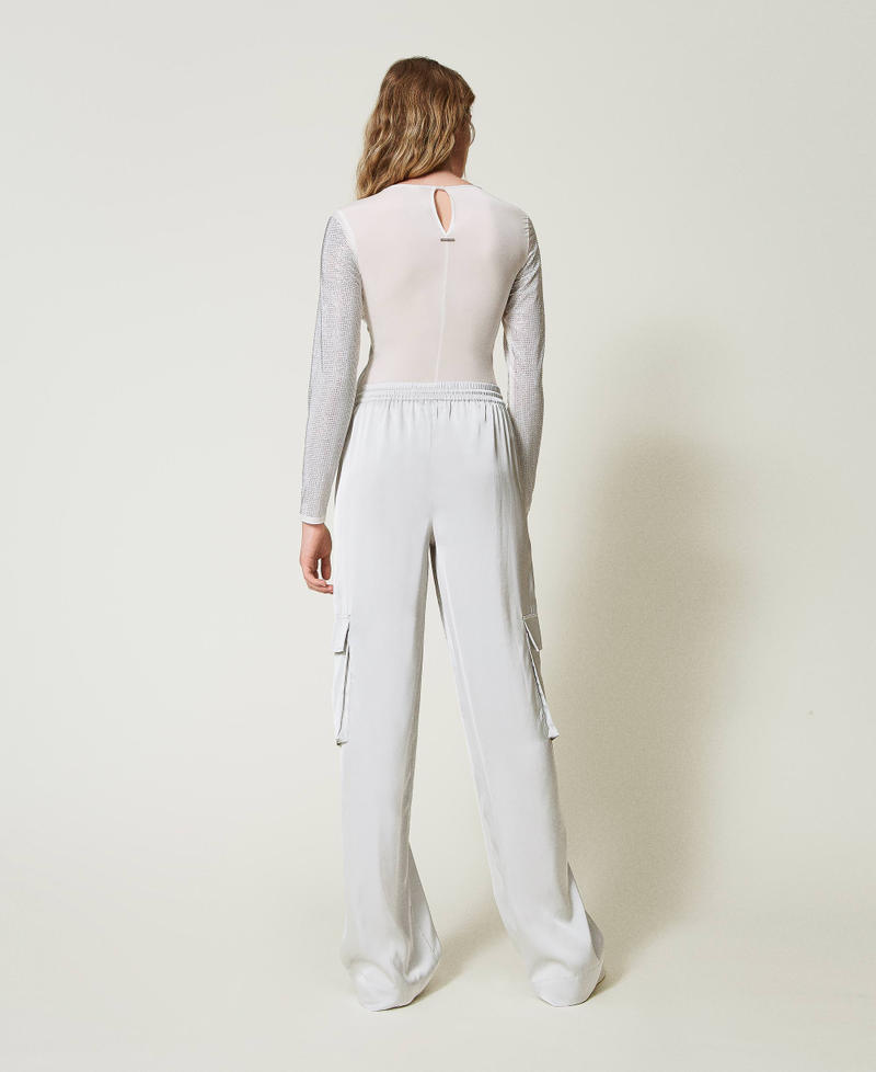 Scee by twin set Pantaloni cargo in raso Nuova