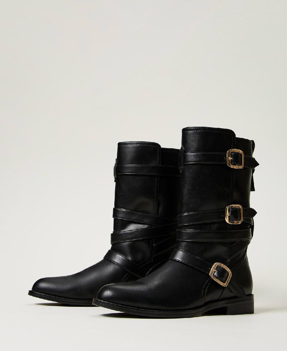 Scee by twin set Stivali biker con cinturini Pezzi Unici