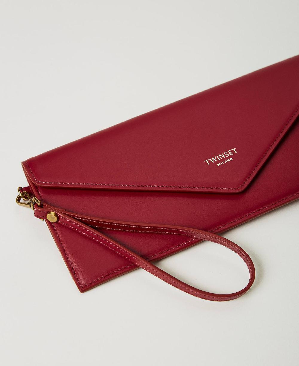 Scee by twin set Clutch in pelle con logo Promozione