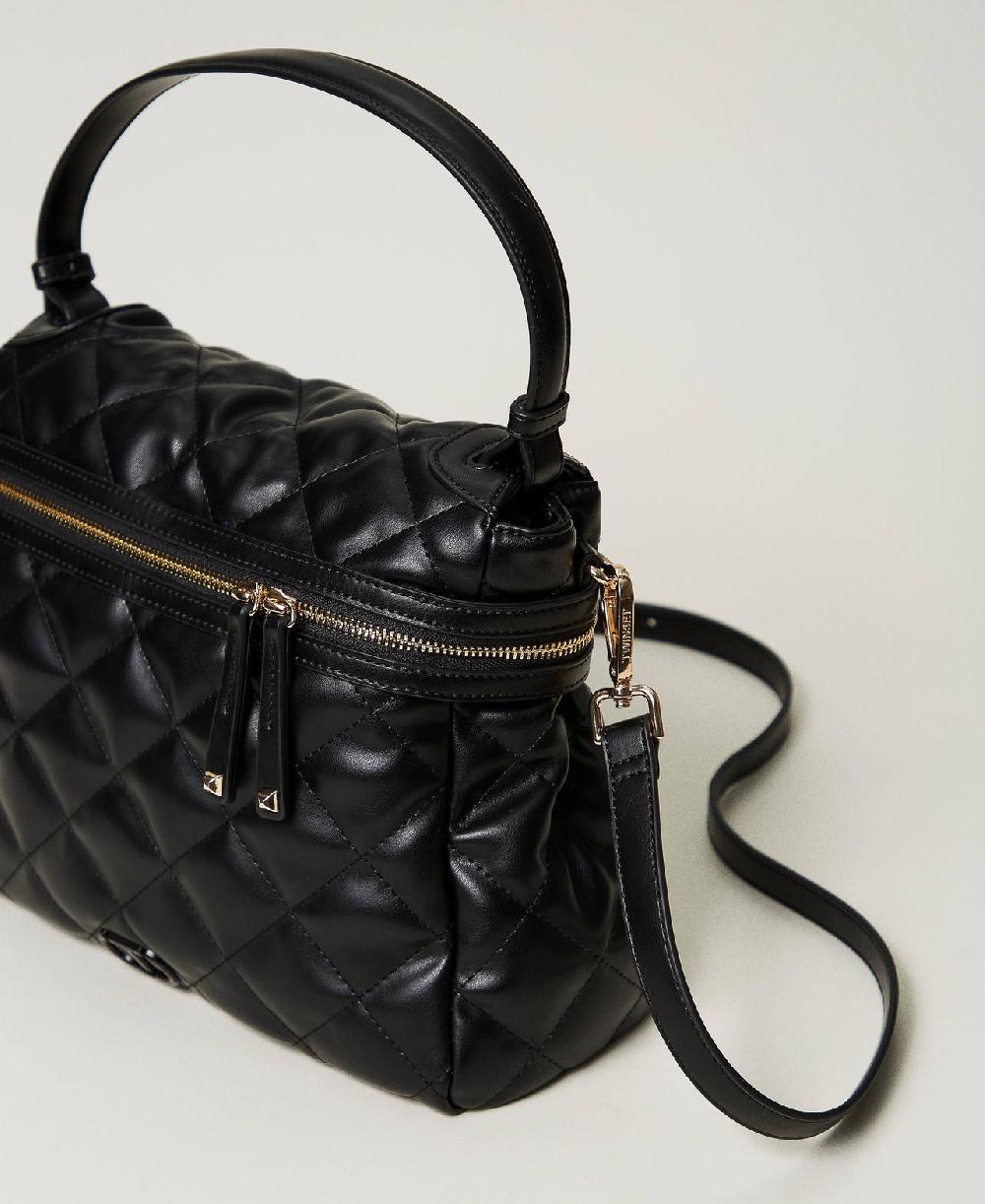 Scee by twin set Borsa top handle ‘Cécile’ grande trapuntata Spedizione Gratuita