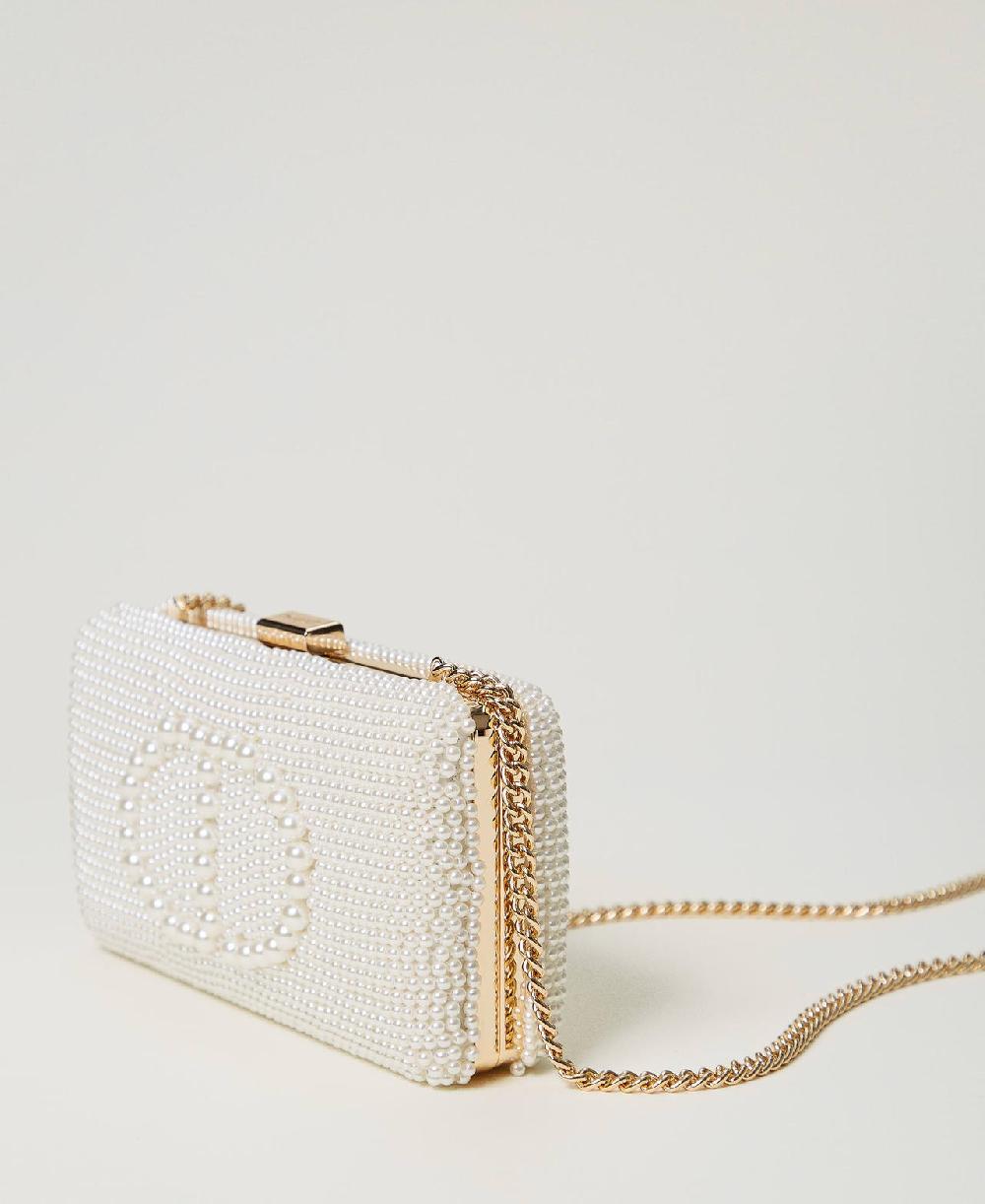 Scee by twin set Clutch con perle e Oval T Soddisfazione Garantita