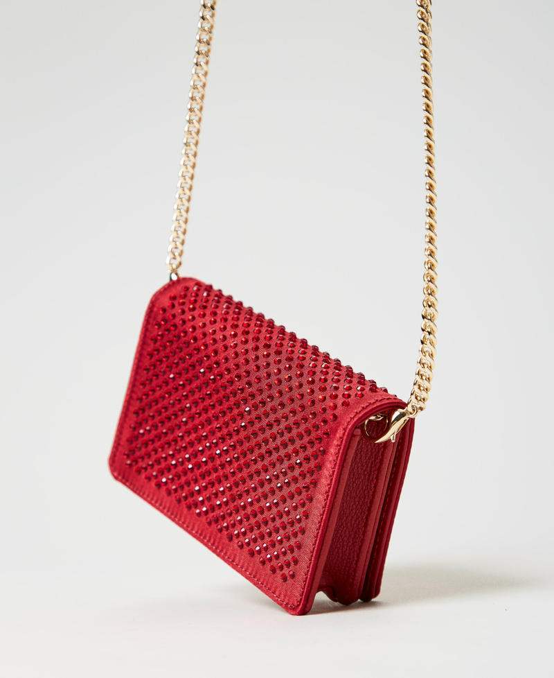 Scee by twin set Mini borsa a tracolla in raso con strass Presa
