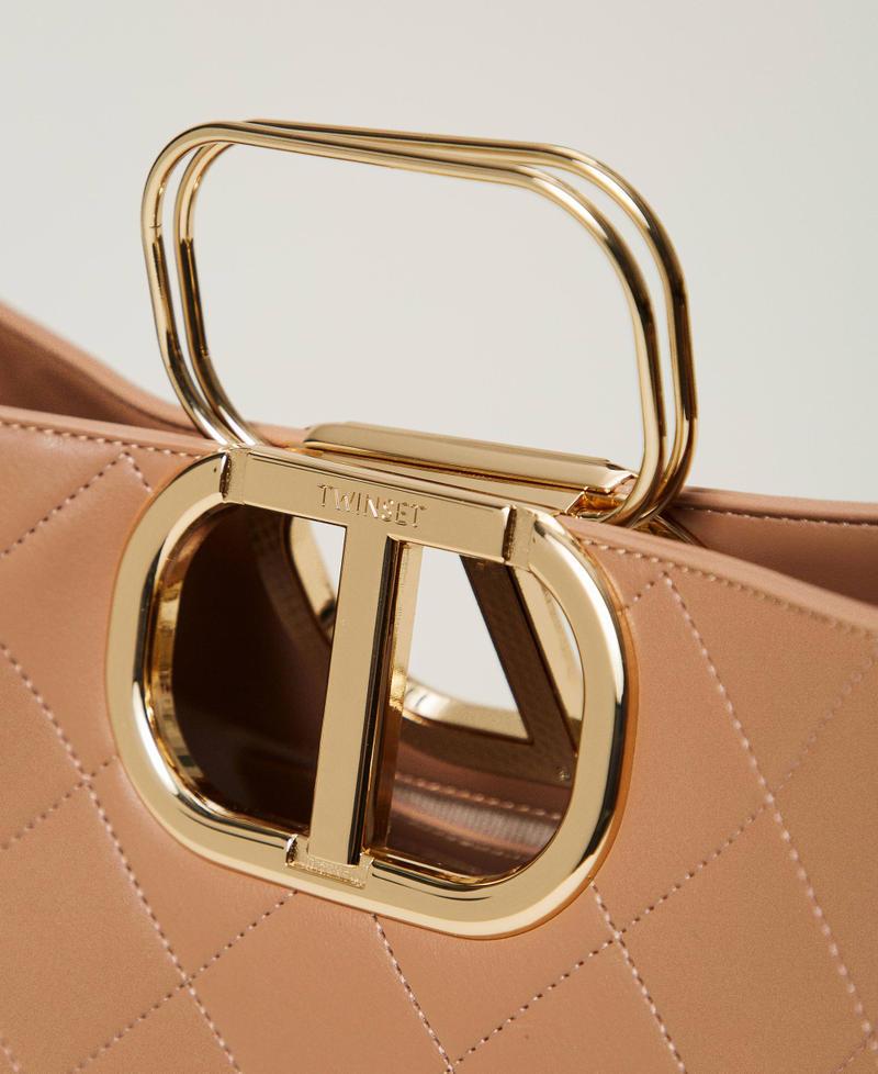 Scee by twin set Borsa shopper 'Lila' trapuntata con manico Oval T Offerte