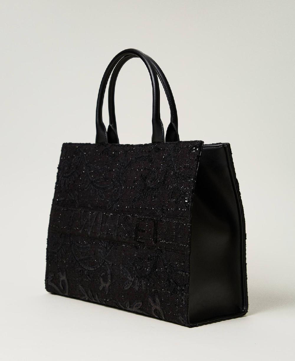 Scee by twin set Borsa shopper 'Victoria' con ricamo e logo Hotsell