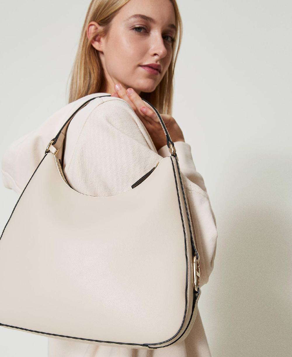 Scee by twin set Borsa hobo con fibbia Oval T Vendita Calda