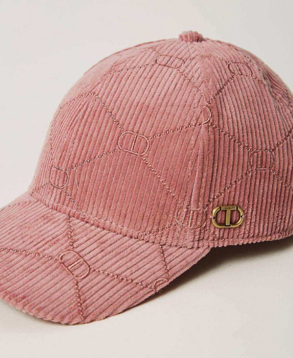 Scee by twin set Cappello da baseball in velluto con Oval T Vendite stagionali