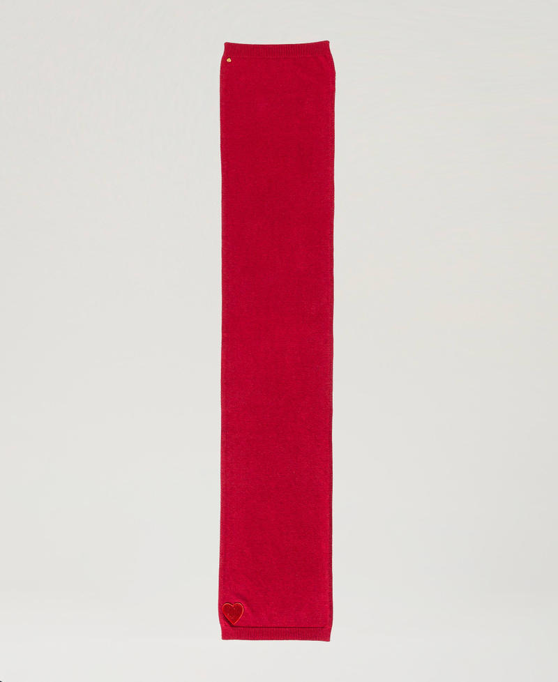 Scee by twin set Sciarpa in maglia con patch a cuore Vendita calda