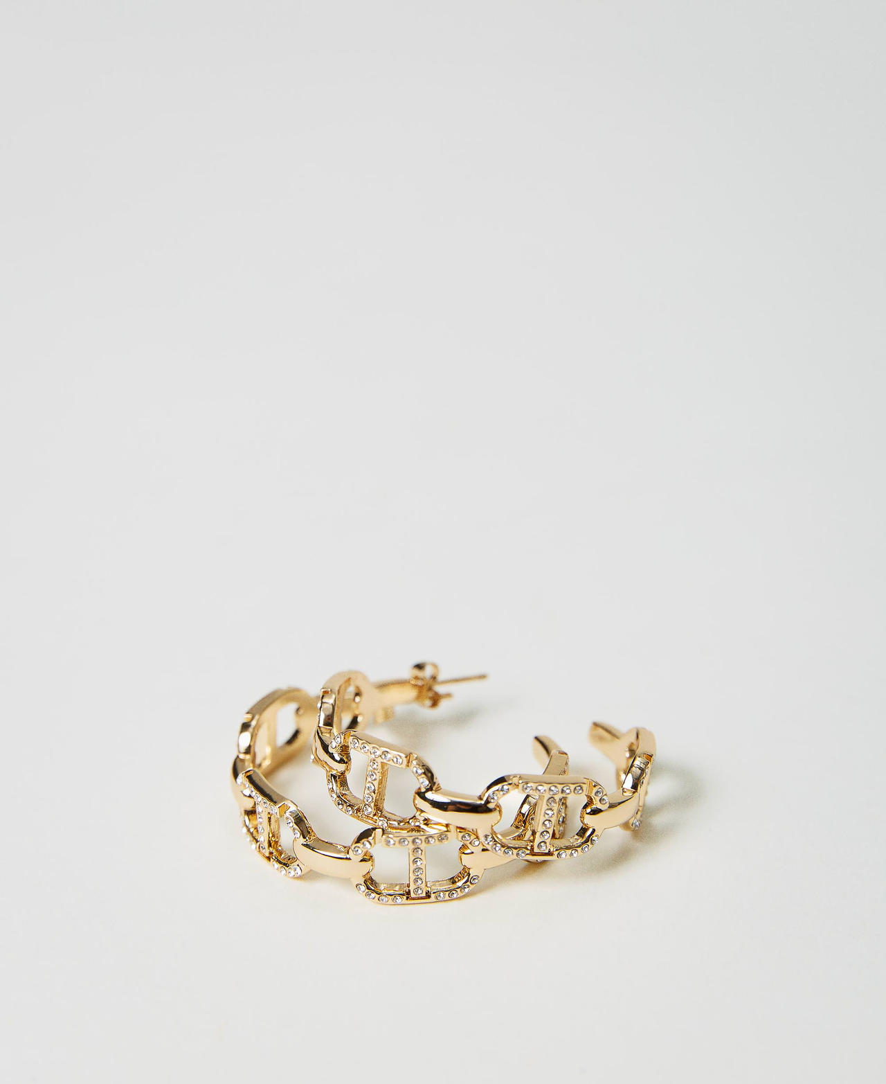 Scee by twin set Orecchini con catena Oval T e strass Offerta temporanea