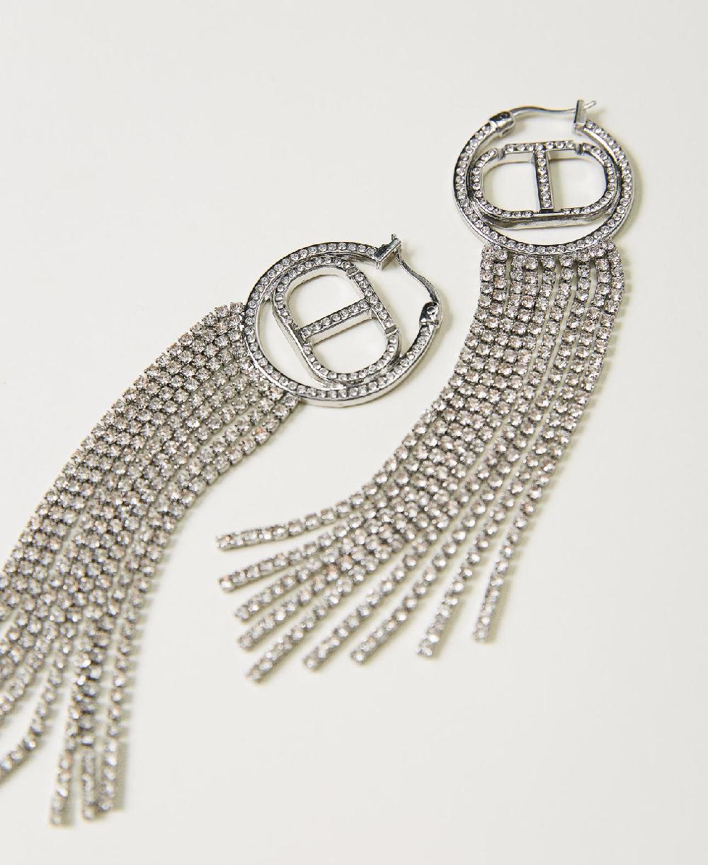 Scee by twin set Orecchini con Oval T e frange strass Offerte esclusive