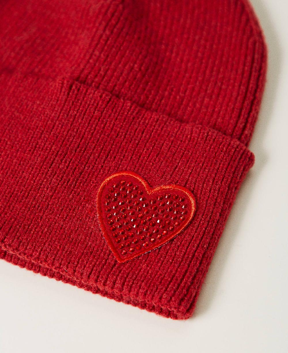 Scee by twin set Berretto in maglia con patch a cuore Nuovi prodotti