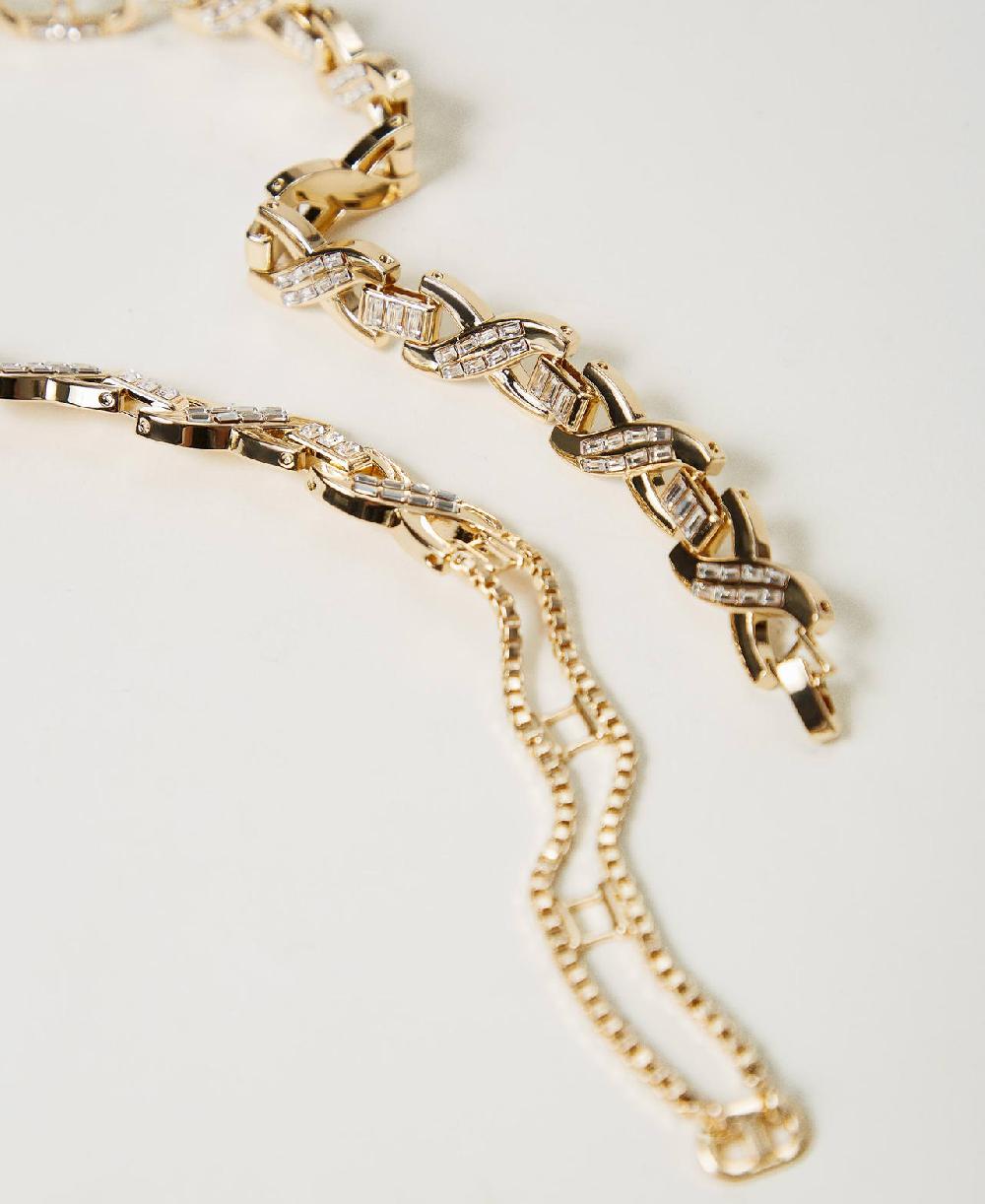Scee by twin set Collana girocollo con strass e Oval T Sconti VIP
