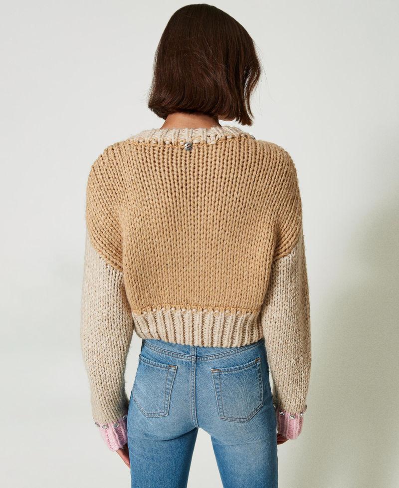 Scee by twin set Maglia color block con ricami a mano Fino al 65% di sconto