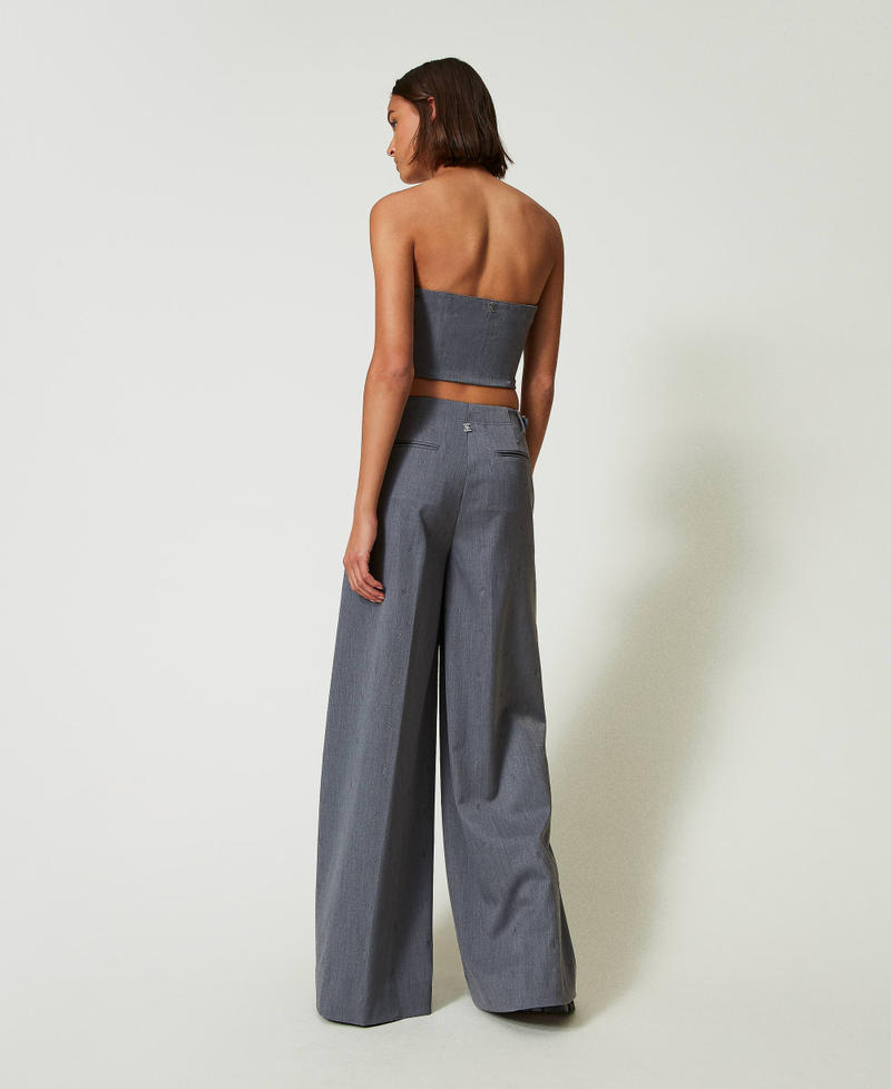 Scee by twin set Pantaloni a palazzo MYFO con ricamo Offerta speciale della fabbrica