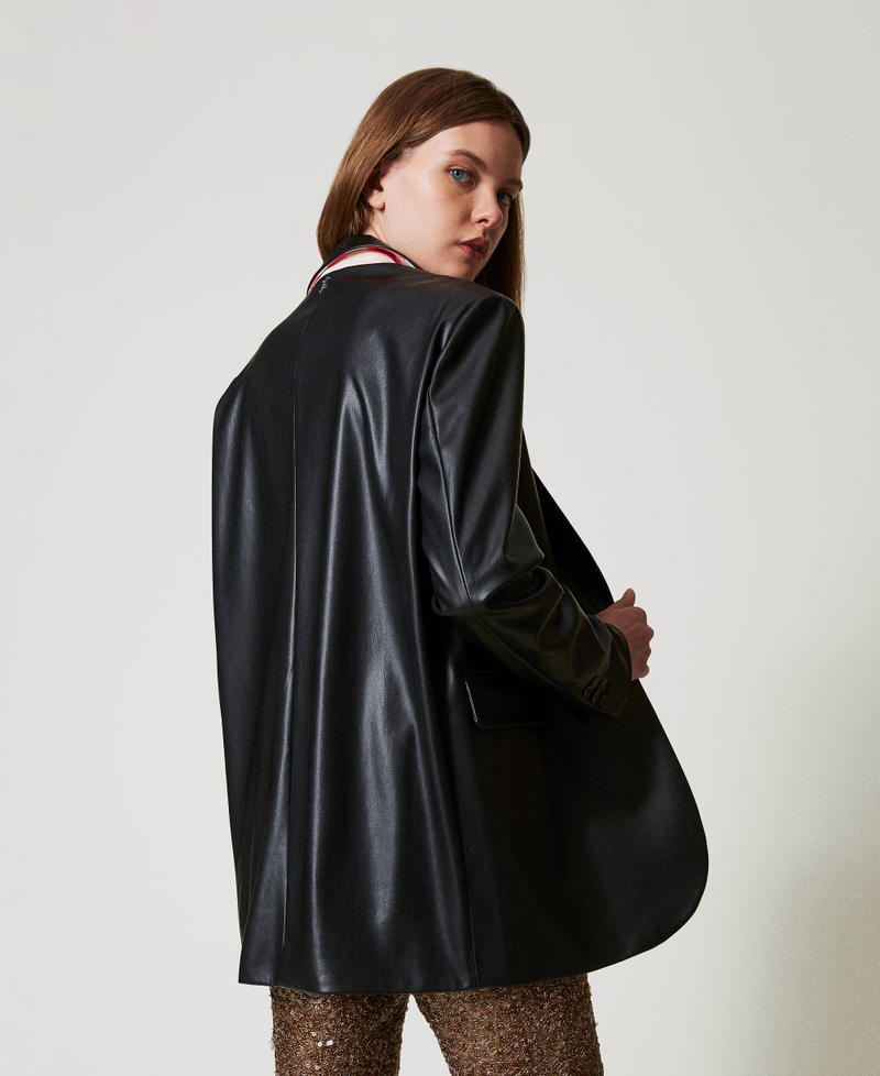 Scee by twin set Giacca blazer MYFO effetto pelle Solo un giorno rimasto