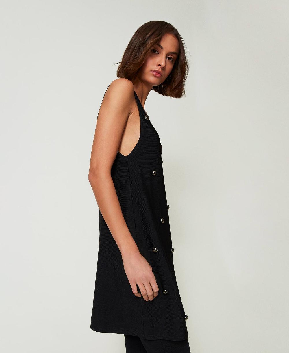 Scee by twin set Abito corto in maglia con borchie Trasporto libero internazionale