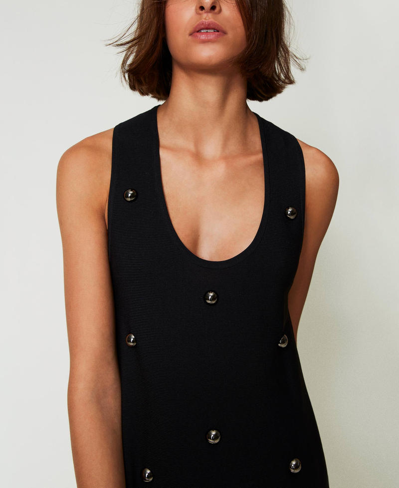 Scee by twin set Abito corto in maglia con borchie Trasporto libero internazionale