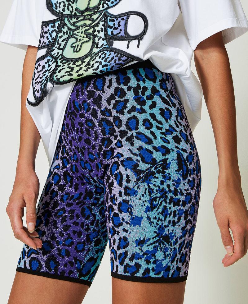 Scee by twin set Shorts biker MYFO in maglia jacquard Black Friday Prezzi