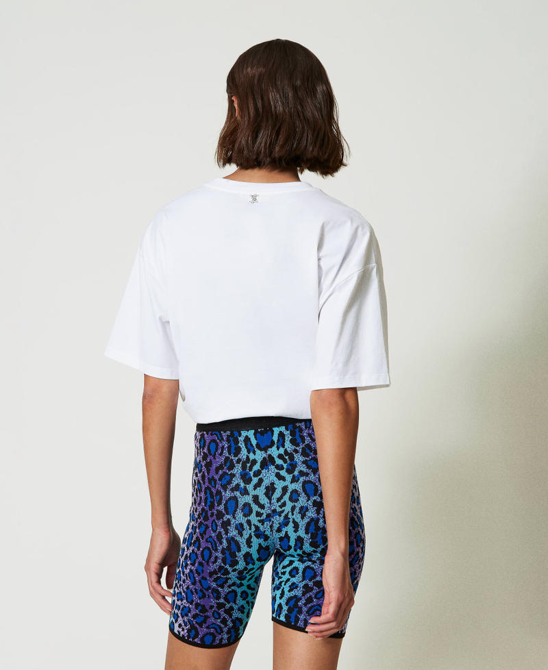 Scee by twin set Shorts biker MYFO in maglia jacquard Black Friday Prezzi