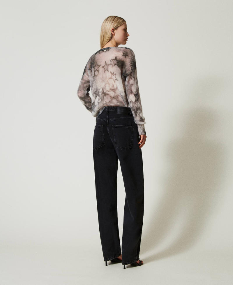 Scee by twin set Jeans nero carrot fit cinque tasche 50% di sconto per tempo limitato