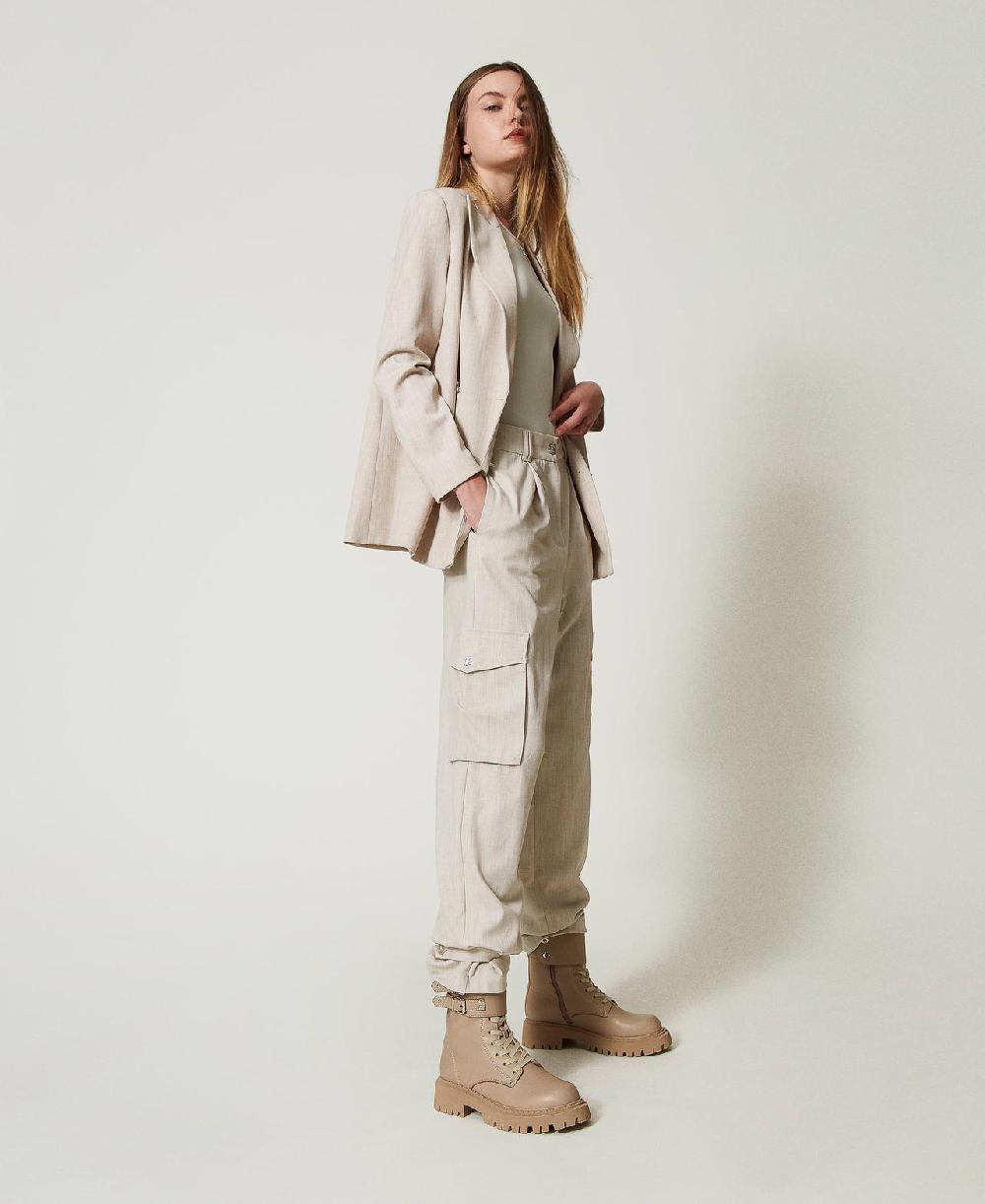 Scee by twin set Pantaloni cargo MYFO con ricamo In Linea