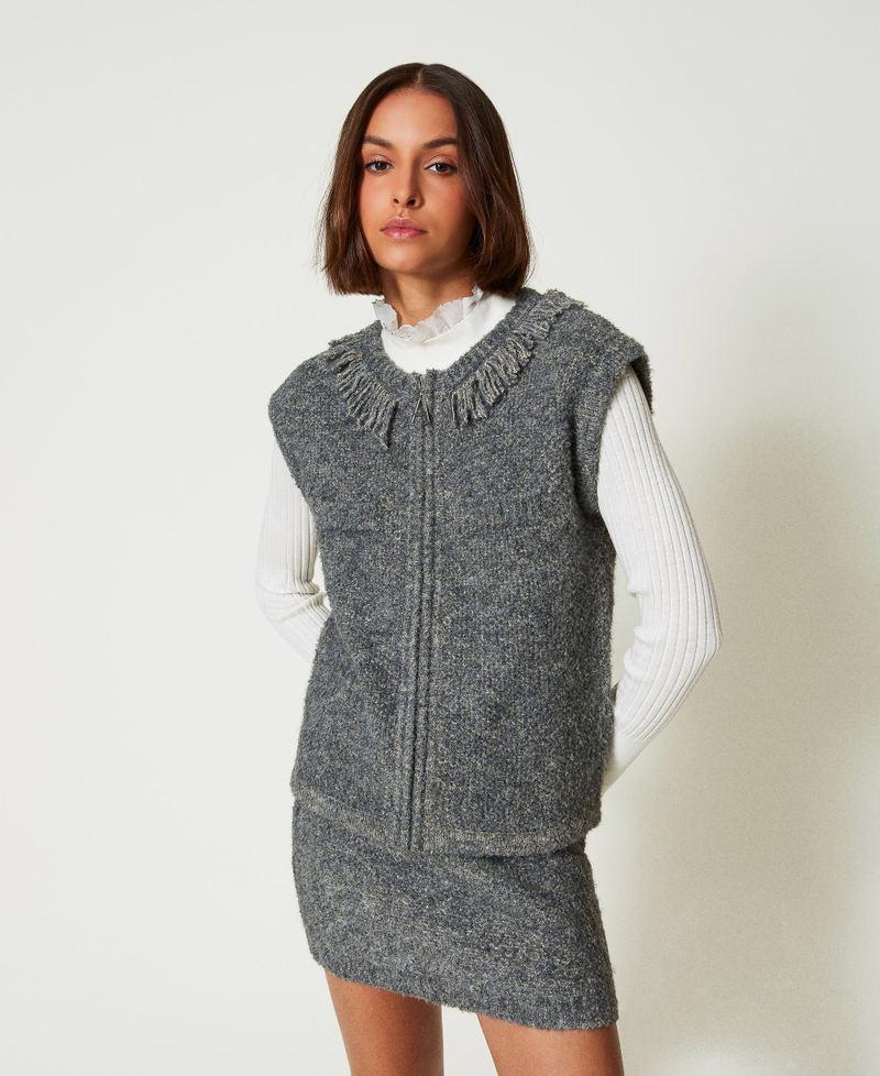 Scee by twin set Minigonna in maglia bouclé riciclata Spedizione Gratuita
