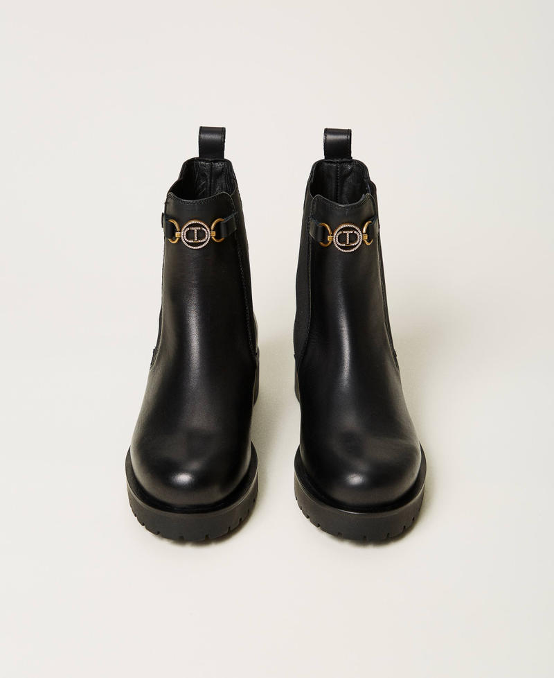 Scee by twin set Stivali chelsea in pelle con Oval T Qualità Garantita