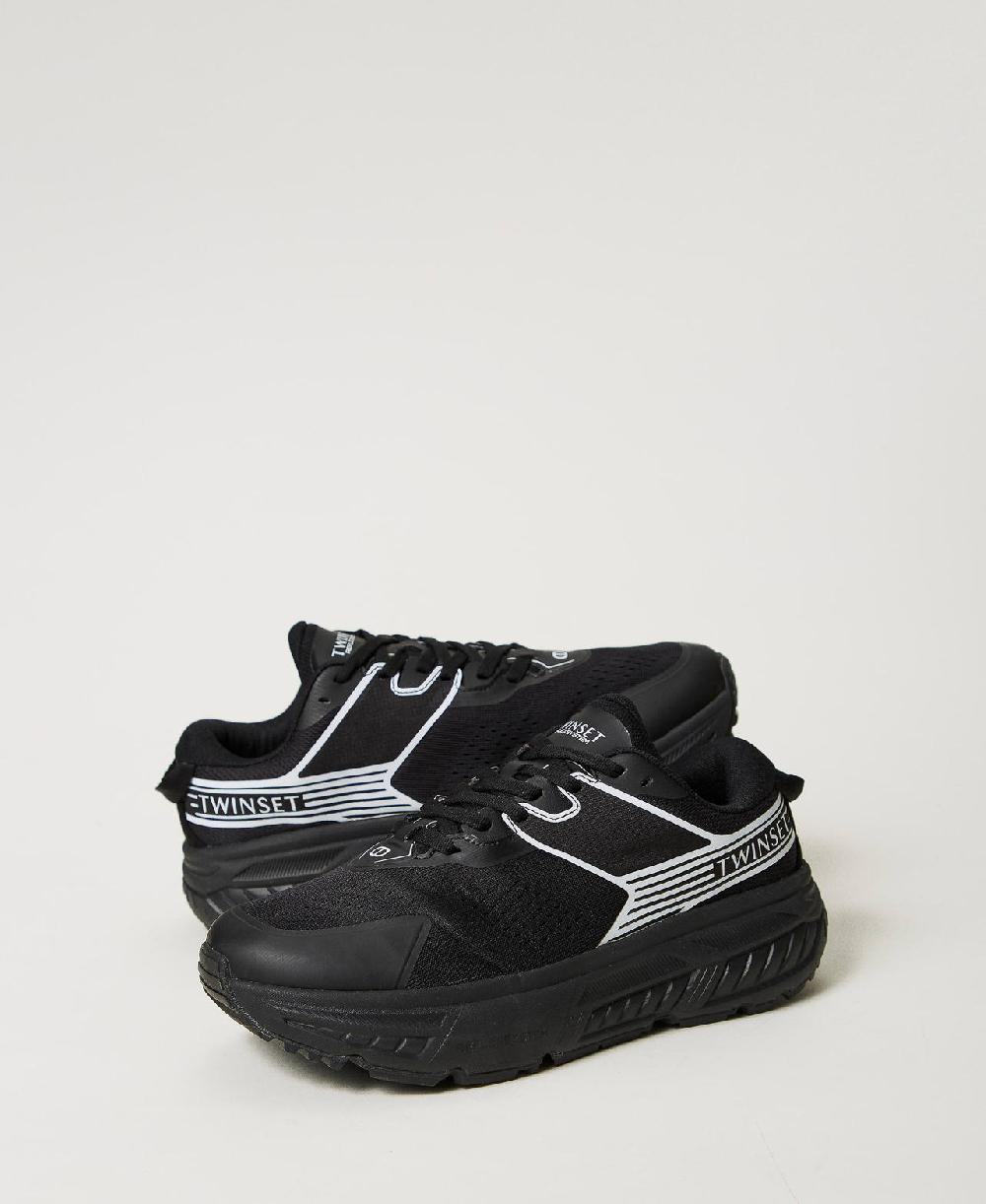 Scee by twin set Sneakers Fessura a righe con logo a contrasto Acquista Ora