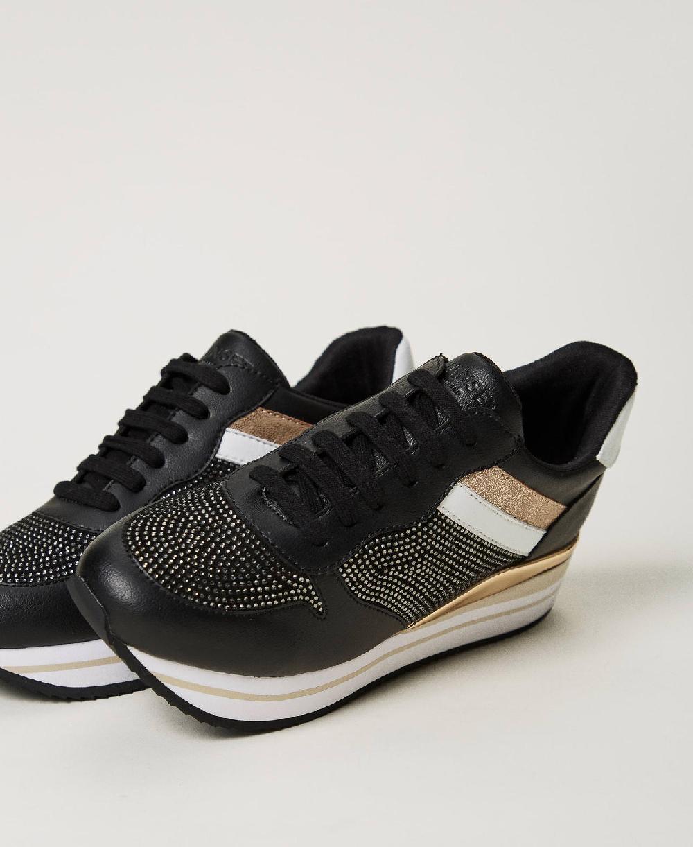 Scee by twin set Sneakers running con strass Sconto