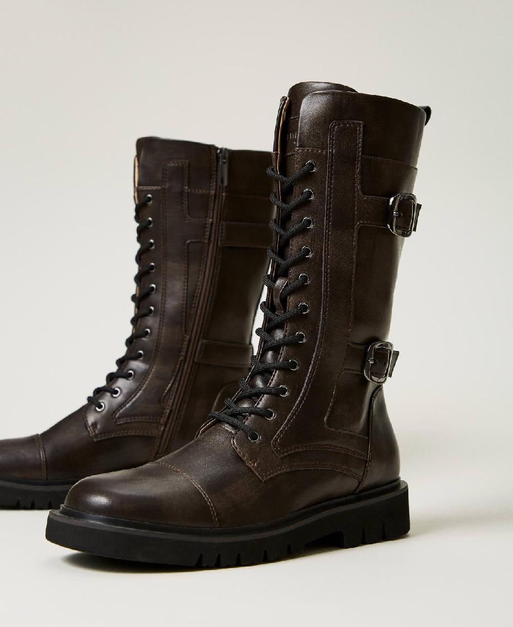 Scee by twin set Anfibi alti con cinturini Vendita Economica