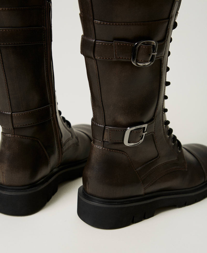 Scee by twin set Anfibi alti con cinturini Vendita Economica