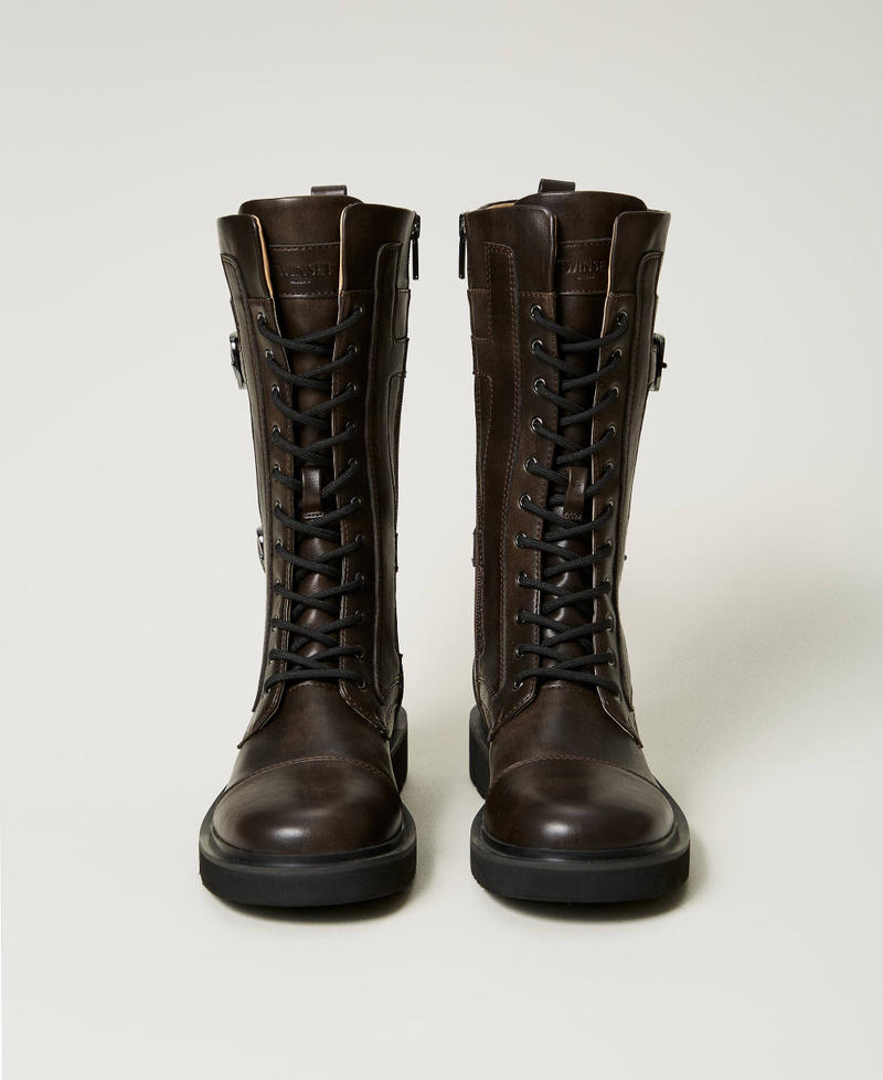 Scee by twin set Anfibi alti con cinturini Vendita Economica