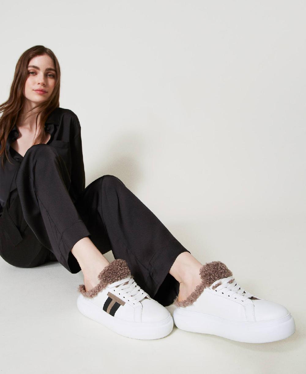 Scee by twin set Sneakers slide con faux fur Negozio