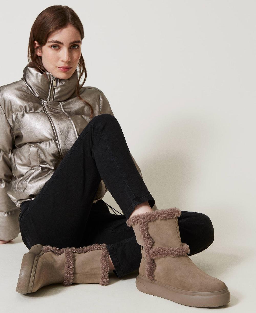 Scee by twin set Stivaletti con dettagli in faux fur In Saldo