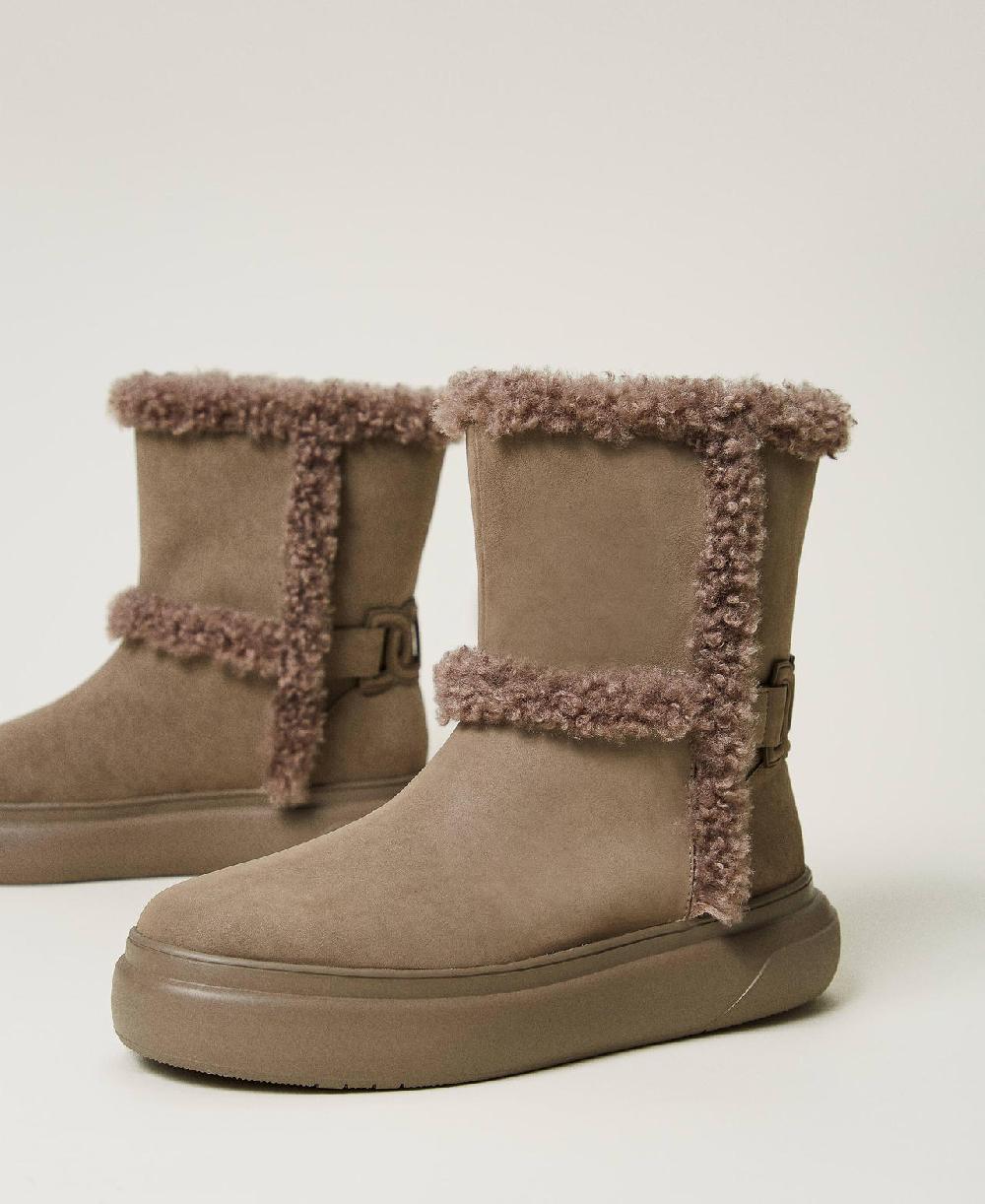 Scee by twin set Stivaletti con dettagli in faux fur In Saldo