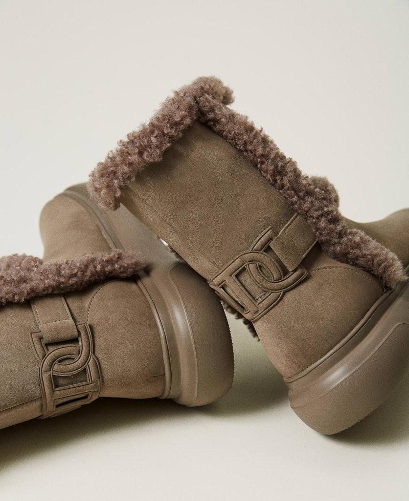 Scee by twin set Stivaletti con dettagli in faux fur In Saldo
