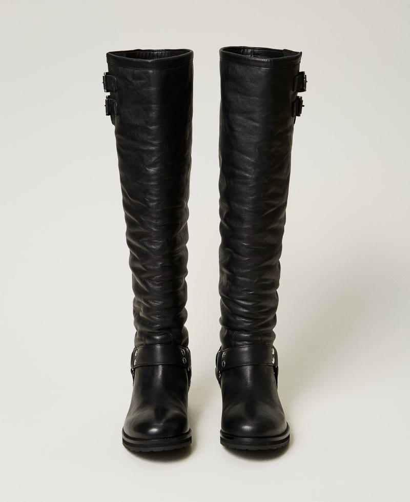 Scee by twin set Stivali alti 'Darcy' in pelle con cinturini Moda