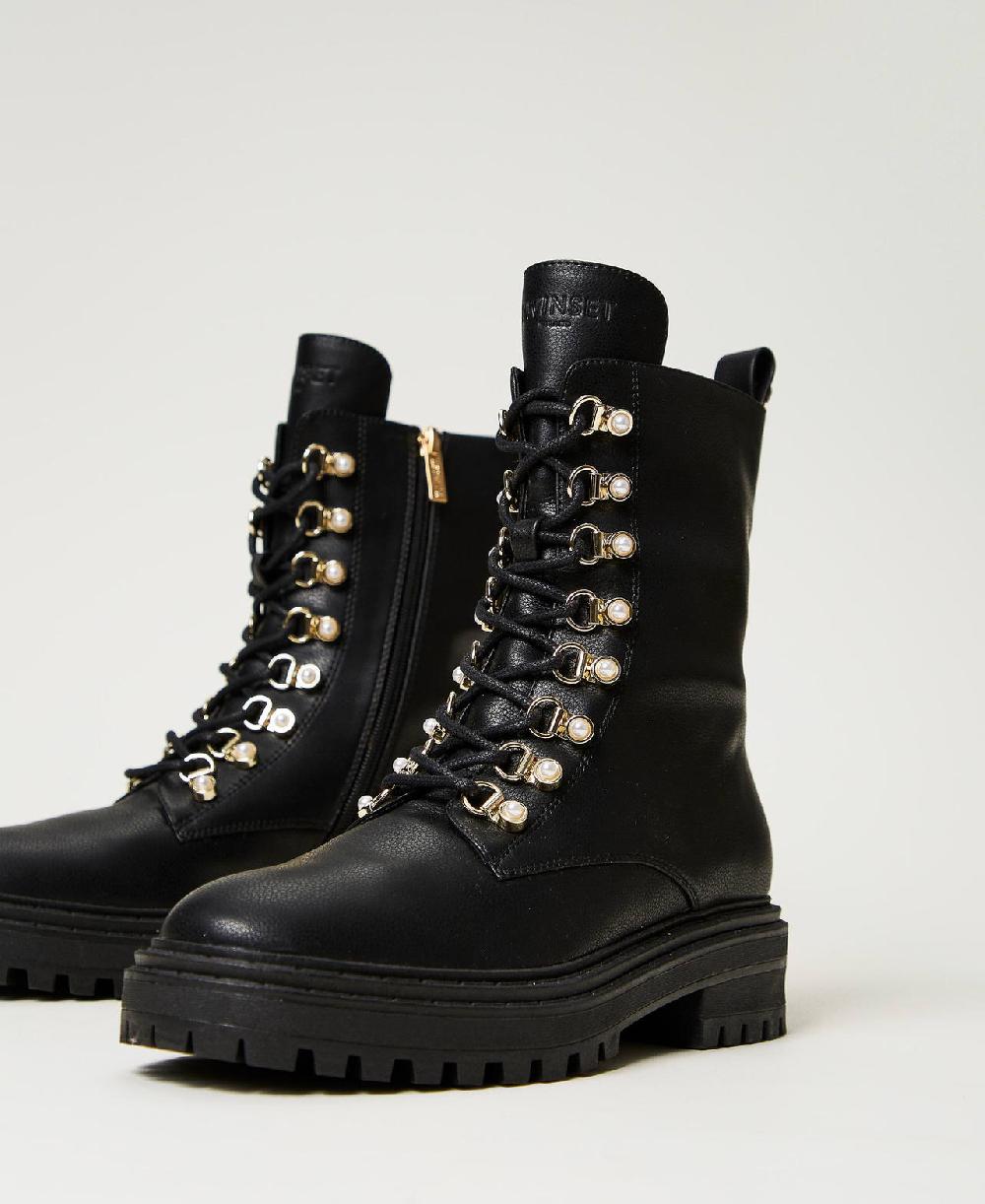 Scee by twin set Anfibi trekking con perle Flash Sale