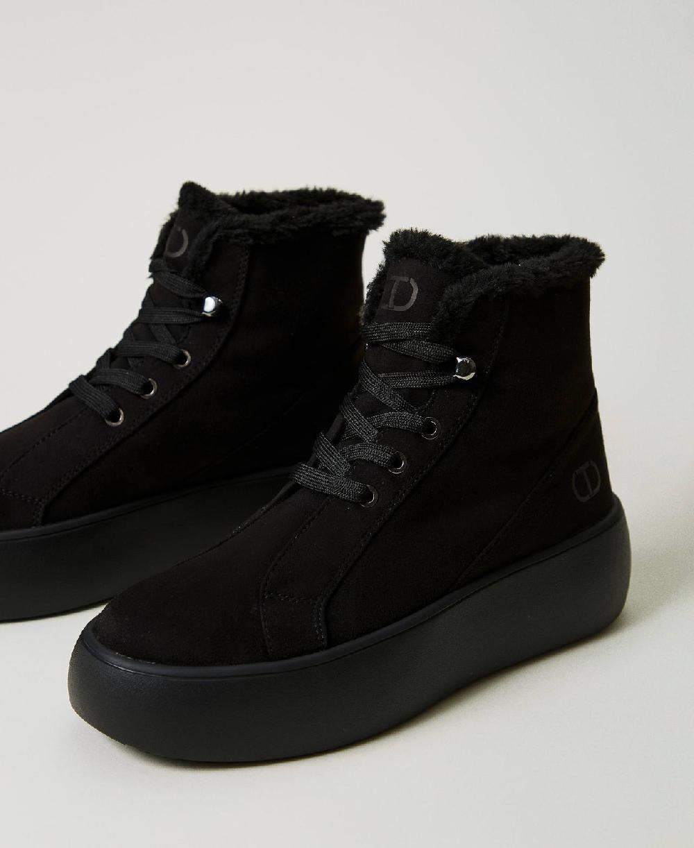 Scee by twin set Sneakers alta con faux fur Vendite stagionali
