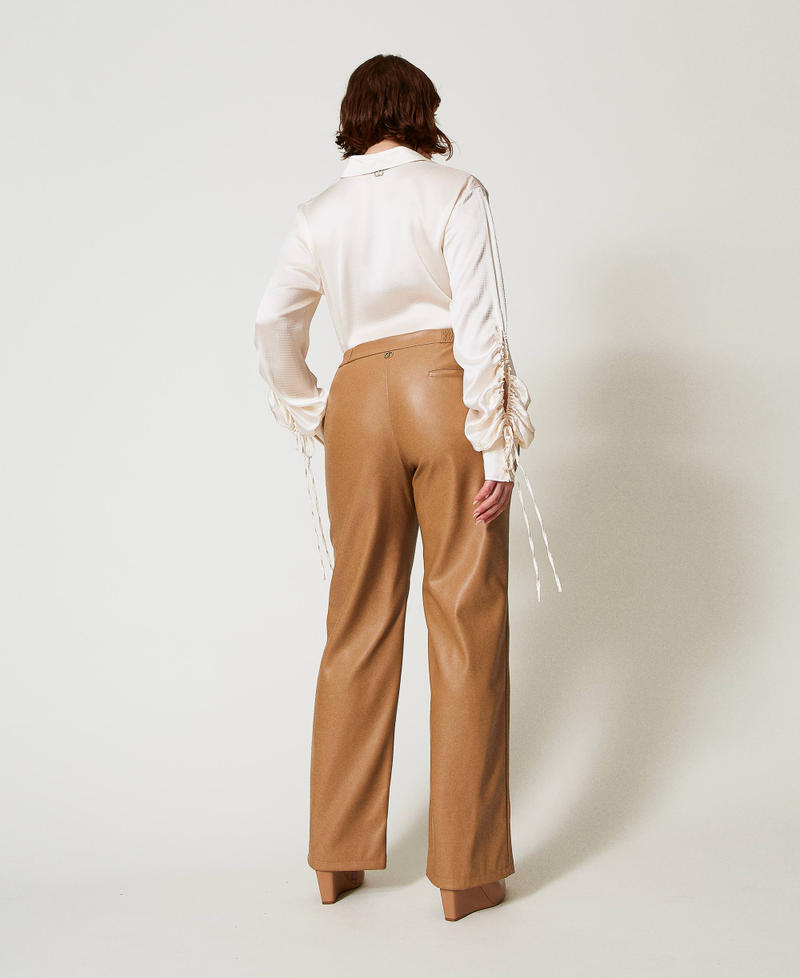 Scee by twin set Pantaloni effetto pelle con elastico Smaltimento dello stoccaggio