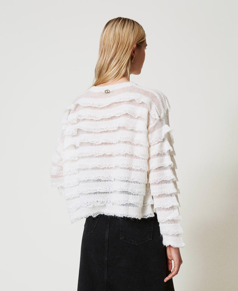 Scee by twin set Maglia boxy con balze effetto pizzo Vendita calda