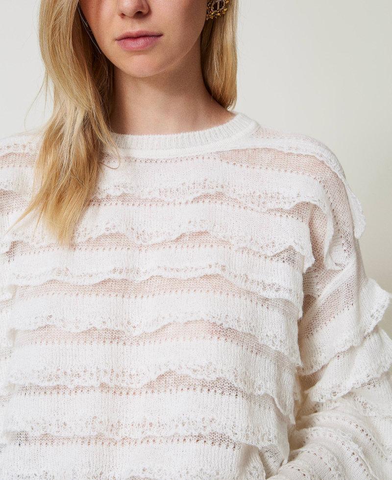 Scee by twin set Maglia boxy con balze effetto pizzo Vendita calda