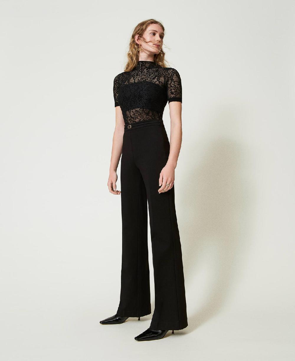 Scee by twin set Pantaloni straight leg con cinturino Oval T Latest fashion