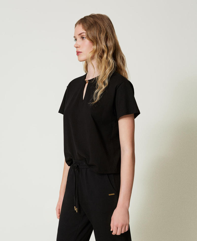 Scee by twin set T-shirt con morsetto a cuore Online Outlet