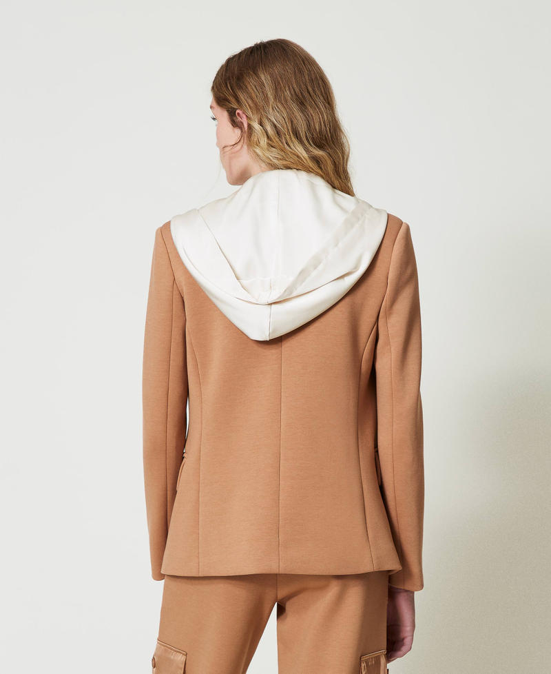 Scee by twin set Giacca blazer in tessuto scuba con cappuccio Offerta temporanea