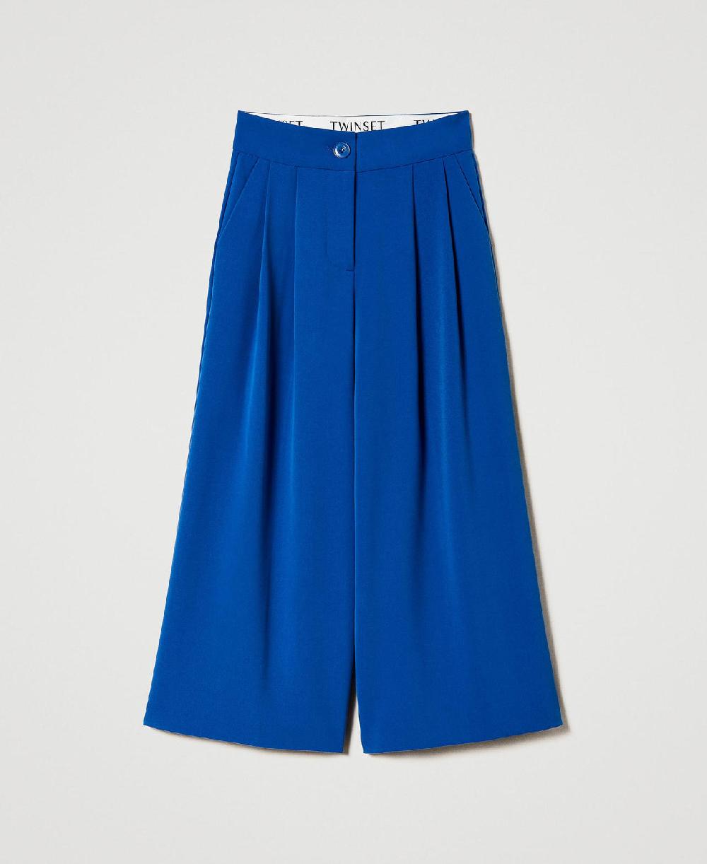 Scee by twin set Pantaloni a palazzo in flanella Offerte stagionali