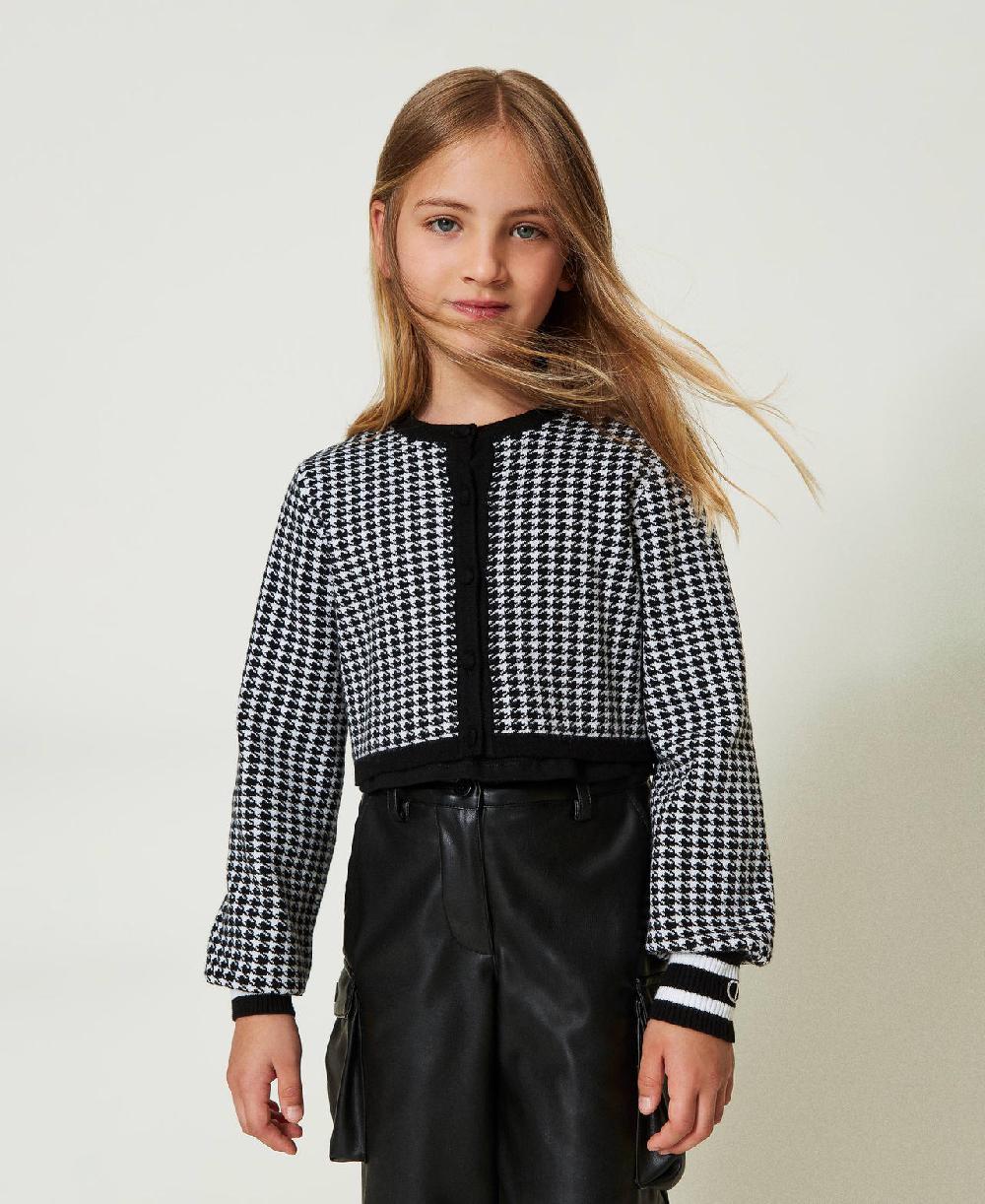 Scee by twin set Giacca in maglia jacquard pied de poule Offerte giornaliere